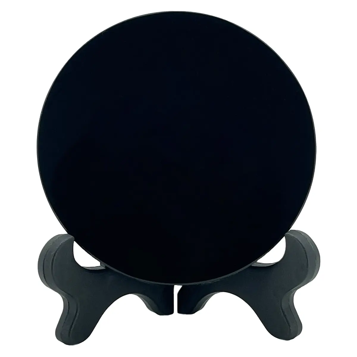 AGERYU Black Obsidian Scrying Mirror 80mm (3.1in) | Feng Shui Divination Tool - main product image