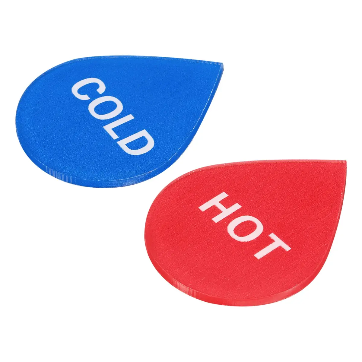 PATIKIL Self Stick Hot/Cold Water Label, 20 Pack Acrylic Drop Shape Sign for Faucets, Red/White, Blue/White - main product image