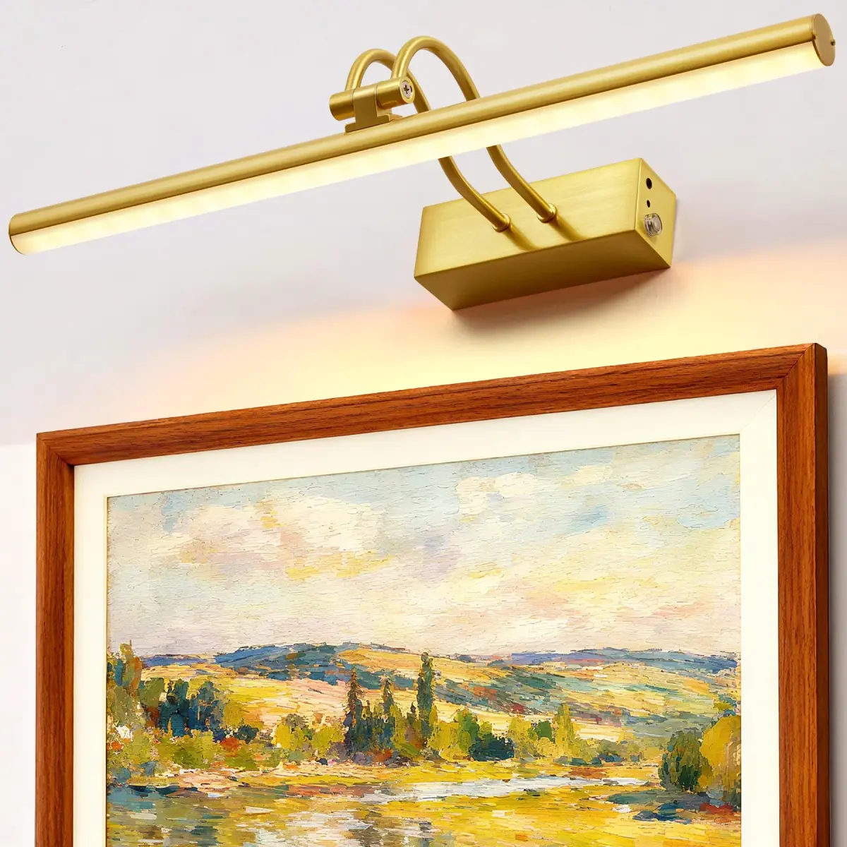 RAIFOOLLY Wireless Picture Light 16 inch (40.64 cm) Plated Gold | Rechargeable LED Art Light with Remote - main product image