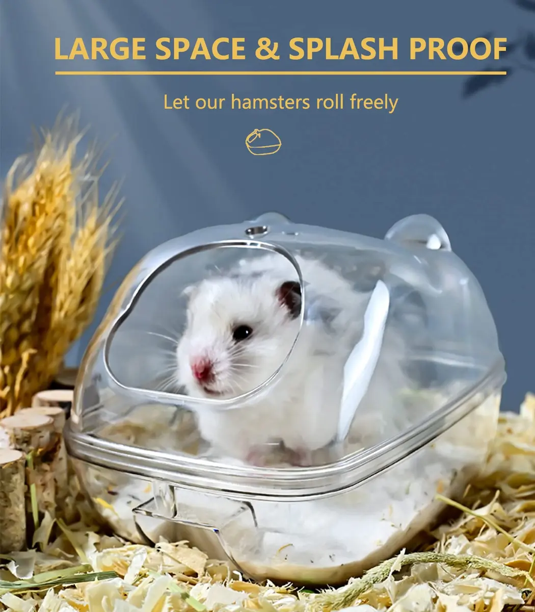 WENRIKO Hamster Sand Bath Container Medium 15cm (5.7in) x 10cm (4.0in) x 10cm (4.0in) | Avoids Sand Spillage - view 3