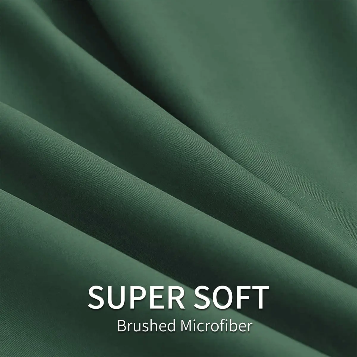 EaseHome Dark Green Full Size Bed Sheet Set | Deep Pocket to 18 inches | Extra Soft & Wrinkle Resistant - view 5