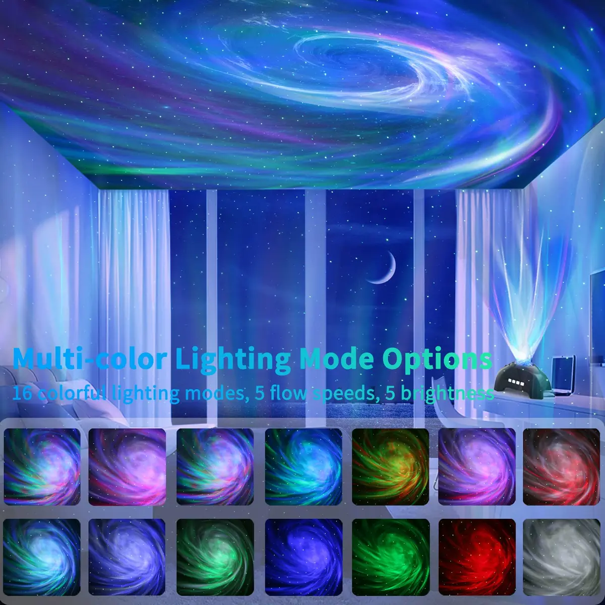 AIRIVO Galaxy Star Projector | 3-in-1 Night Light, Music & White Noise | Bedroom & Party Decor - view 2