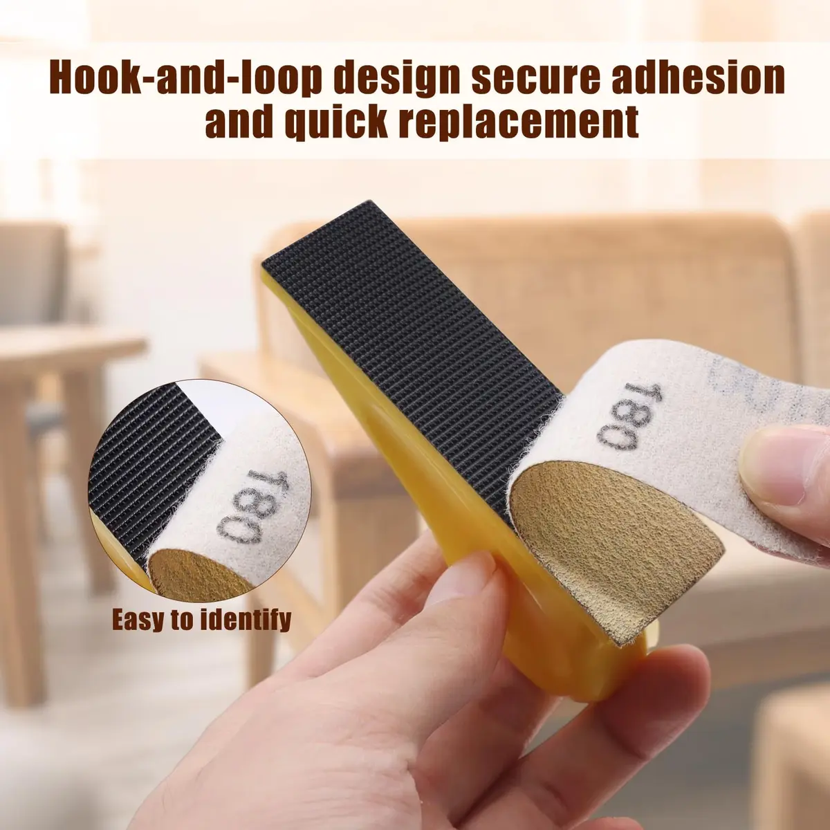 ZEHIQ 3.5"x1" Mini Detail Hand Sanding Block & 60Pcs Sandpaper Assortment | Precision Small Projects - view 3