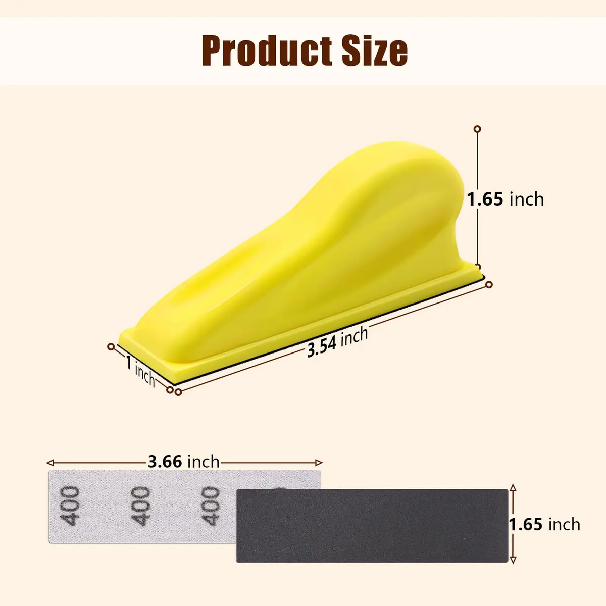 ZEHIQ 3.5"x1" Detail Hand Sanding Block & 130Pcs Sandpaper Assortment | Fine Silicon Carbide Grit for Crafts & Repairs - view 2