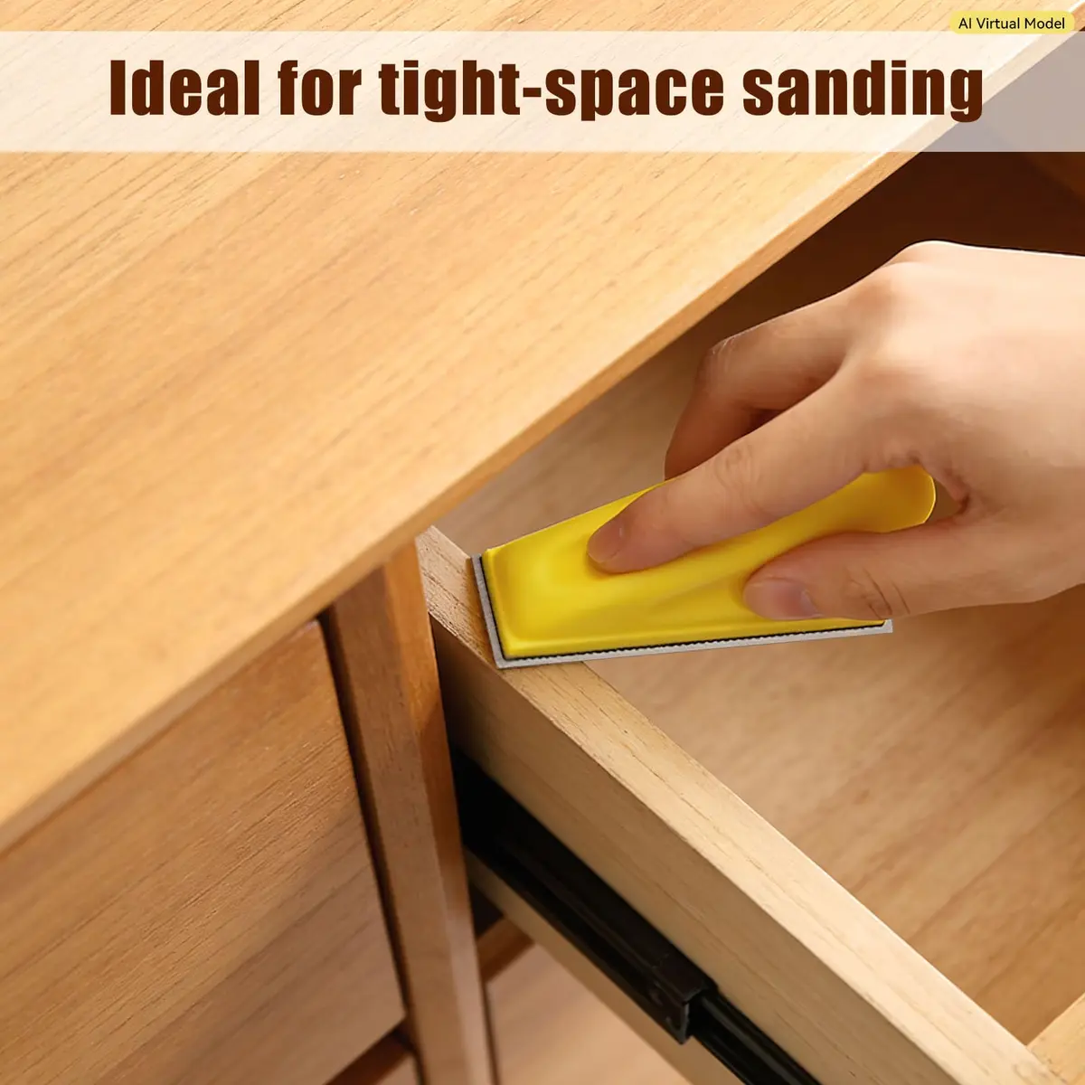 ZEHIQ 3.5"x1" Detail Hand Sanding Block & 130Pcs Sandpaper Assortment | Precision Small Projects - view 6