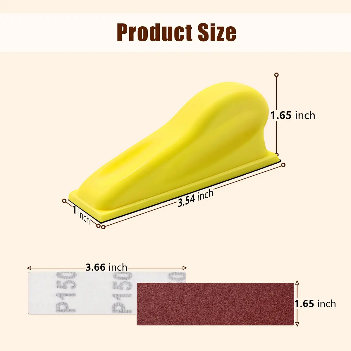 ZEHIQ 3.5"x1" Detail Hand Sanding Block & 130Pcs Sandpaper Assortment | Precision Small Projects - view 2