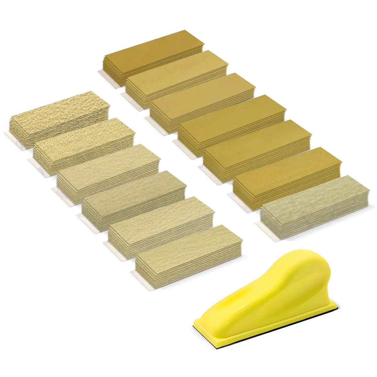 ZEHIQ 3.5"x1" Detail Hand Sanding Block & 130Pcs Sandpaper Assortment | Precision Small Projects - main product image