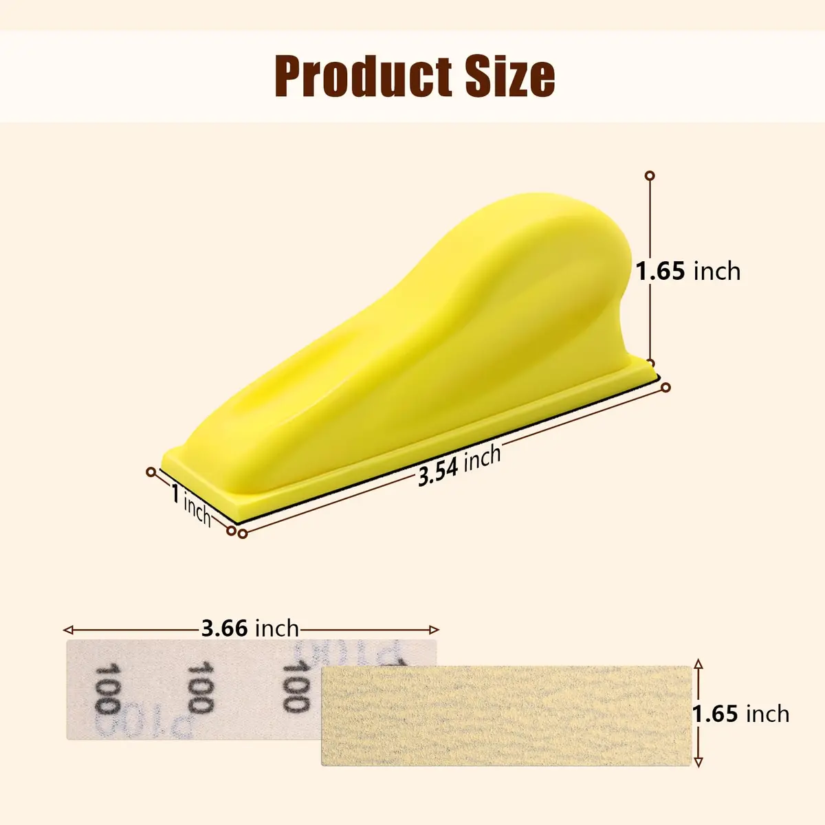 ZEHIQ 3.5"x1" Detail Hand Sanding Block & 130Pcs Sandpaper Assortment | Precision Small Projects - view 2