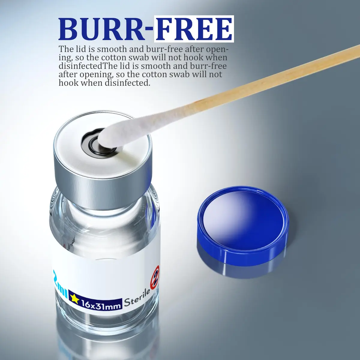 KSIITEKSLAB Sterile 2ml Sample Vials with Aluminum Cap | Self-Healing Glass Labware for Scientific Use - view 4