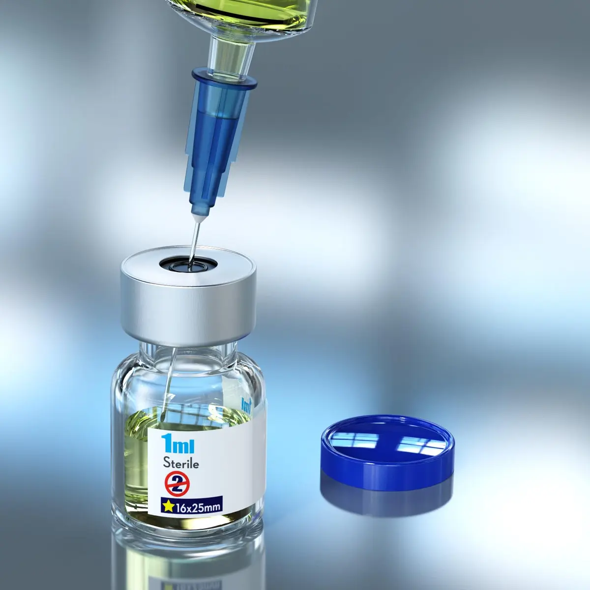 KSIITEKSLAB Sterile Empty Vials with Self Healing Injection Port 1ml (0.034 Fl Oz) Clear | Pack of 10 - view 5