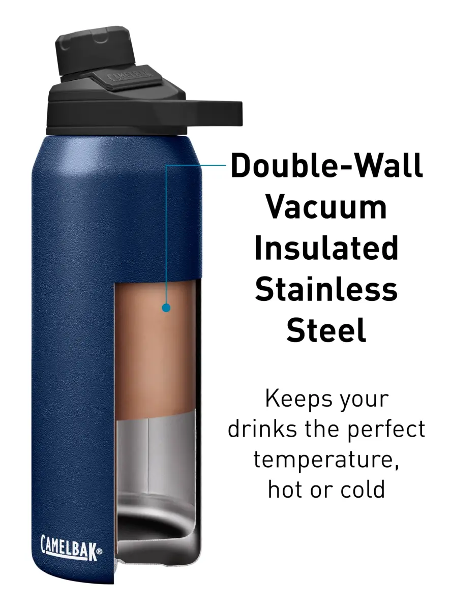 CamelBak Chute Mag 946ml (32oz) Stainless Steel Water Bottle - Navy | Magnetic Cap, Vacuum Insulated - view 3