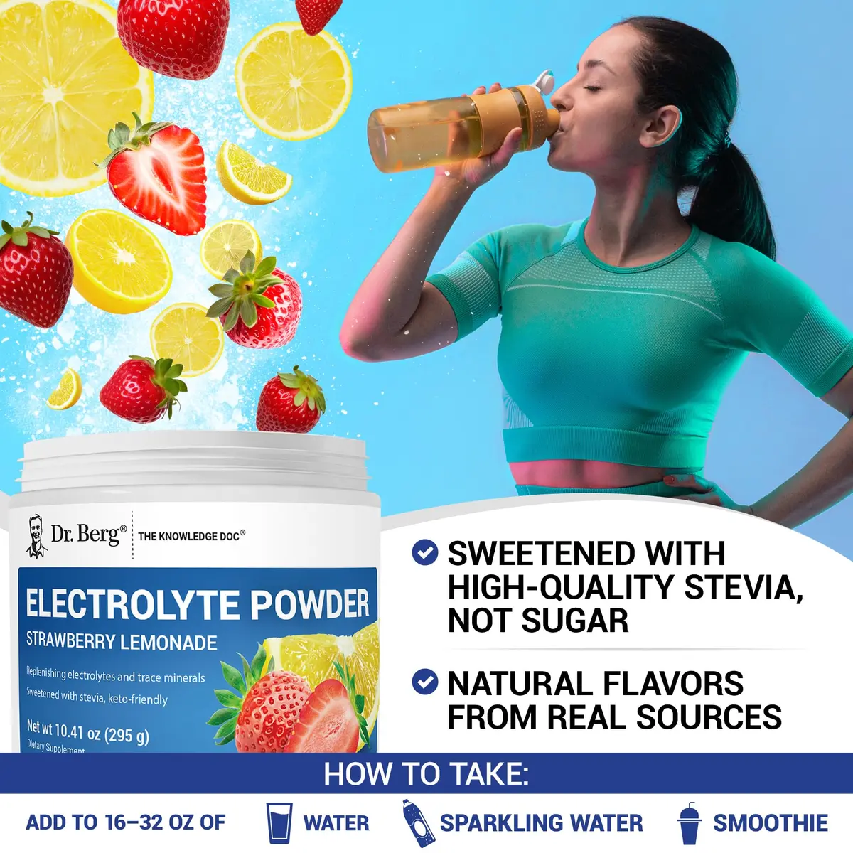 Dr. Berg Zero Sugar Hydration Keto Electrolyte Powder 300g | Supports Ketosis & Hydration - view 5