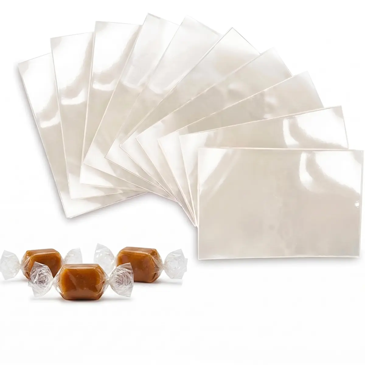 FIESTA WRAPS Clear Candy Wrappers 600-pk (3.5x5 in) | Cellophane Candy Wrappers for Homemade & Commercial Use - main product image