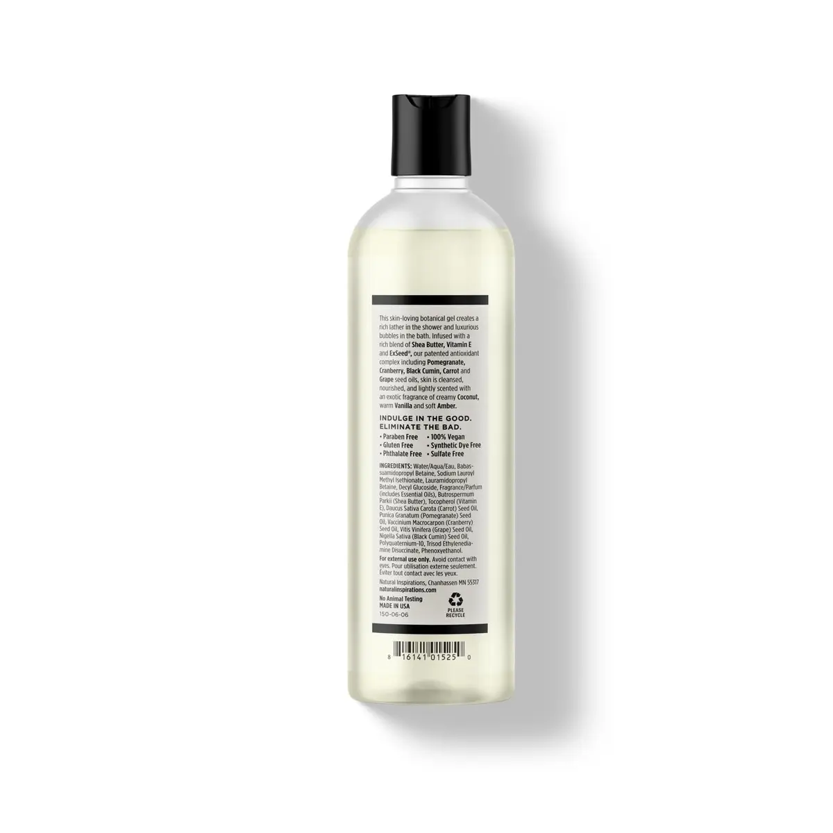 Natural Inspirations Coconut Ambre Vanille Moisturizing Bath & Shower Gel 12.5oz | Sulfate-Free, Hydrating & Vegan - view 2