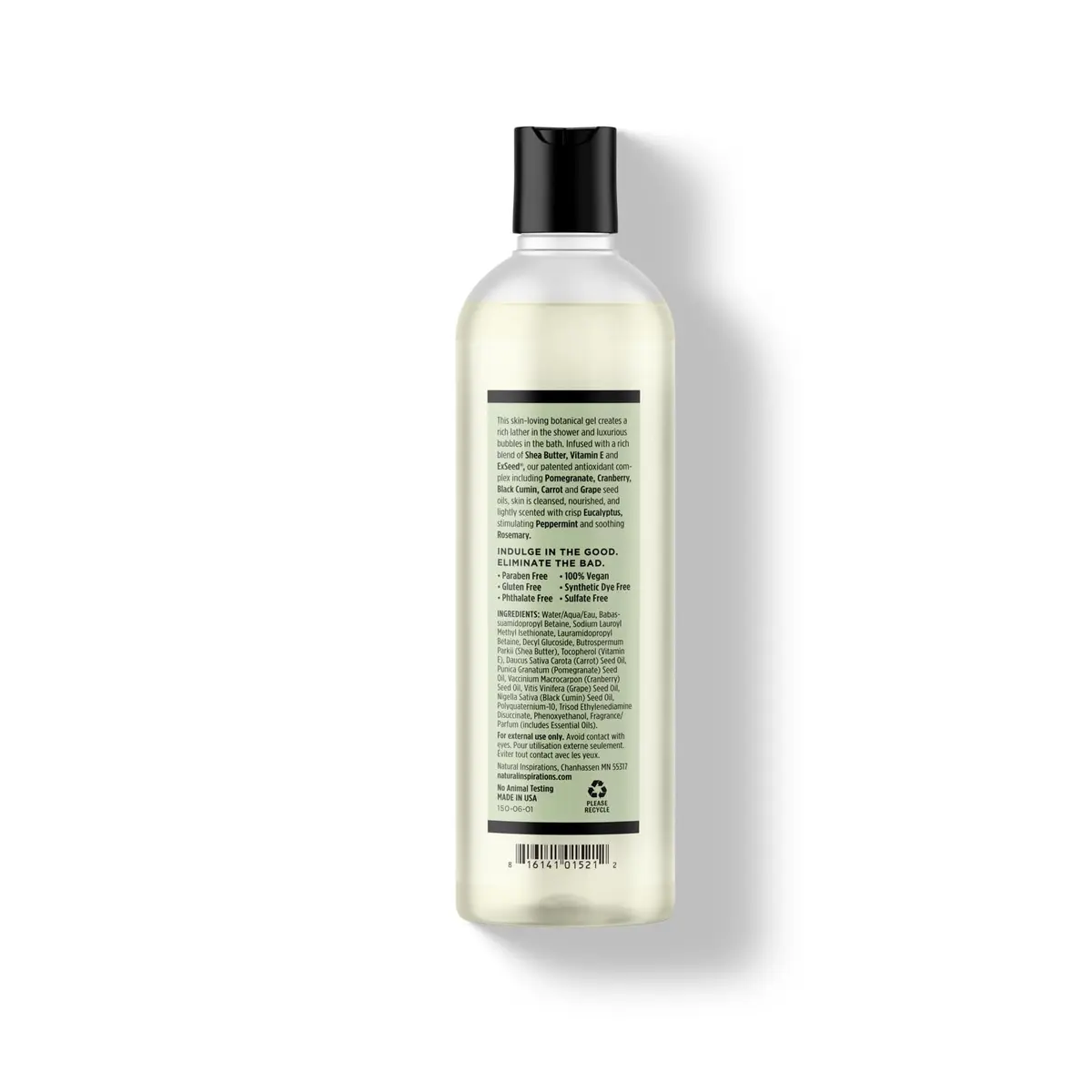 Natural Inspirations Eucalyptus Rosemary Mint Moisturizing Bath & Shower Gel 12.5oz | Sulfate-Free, Vegan, Hydrating - view 2