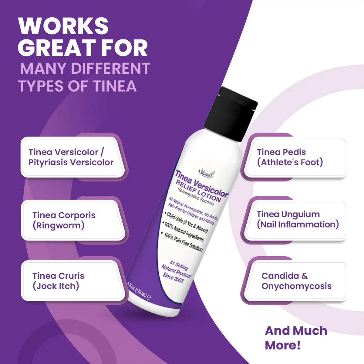 Naturasil Tinea Versicolor Treatment Lotion for Uneven Skin Tone | Fast-Acting Homeopathic 4 oz - view 3
