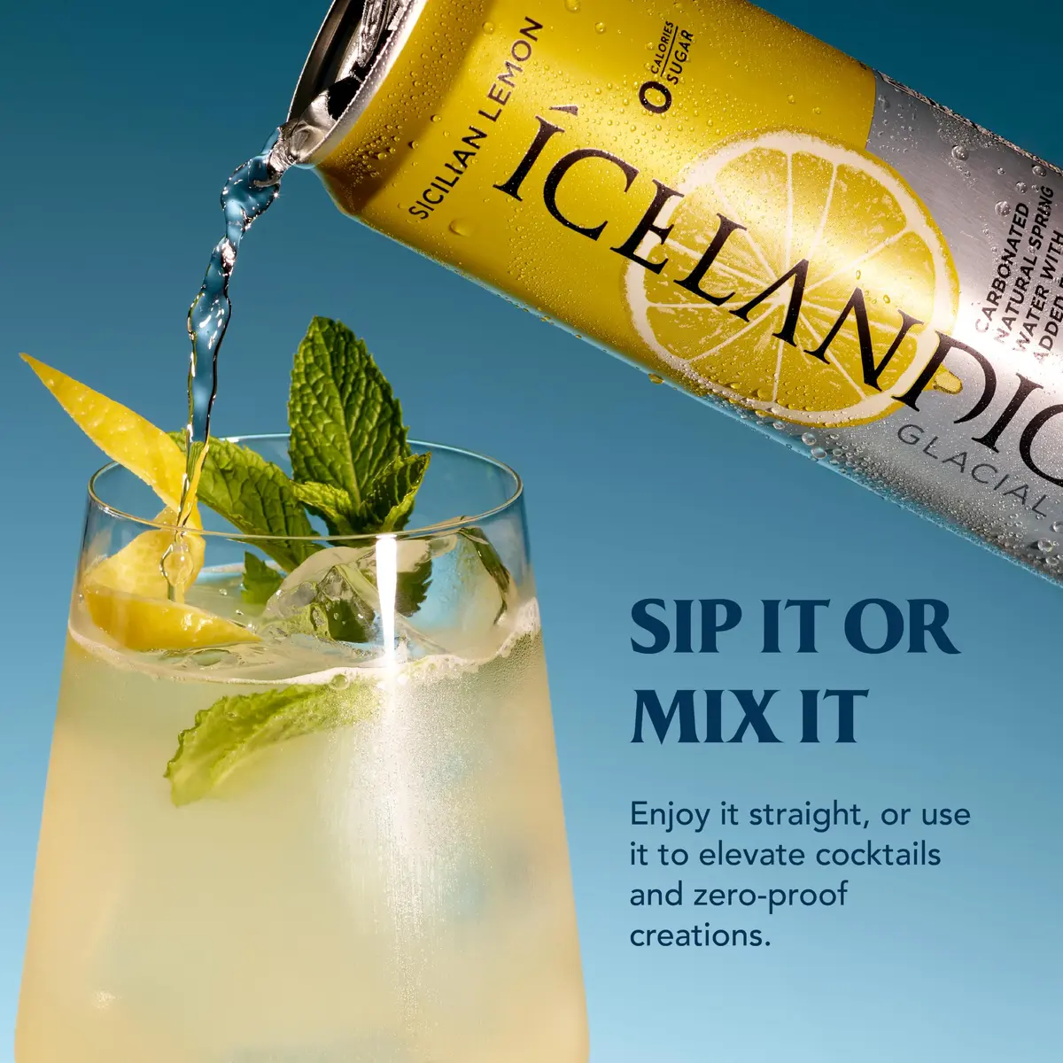 Icelandic Glacial Sparkling Water, Sicilian Lemon, 330mL | Naturally Low Mineral & Alkaline pH 8.4 - view 4