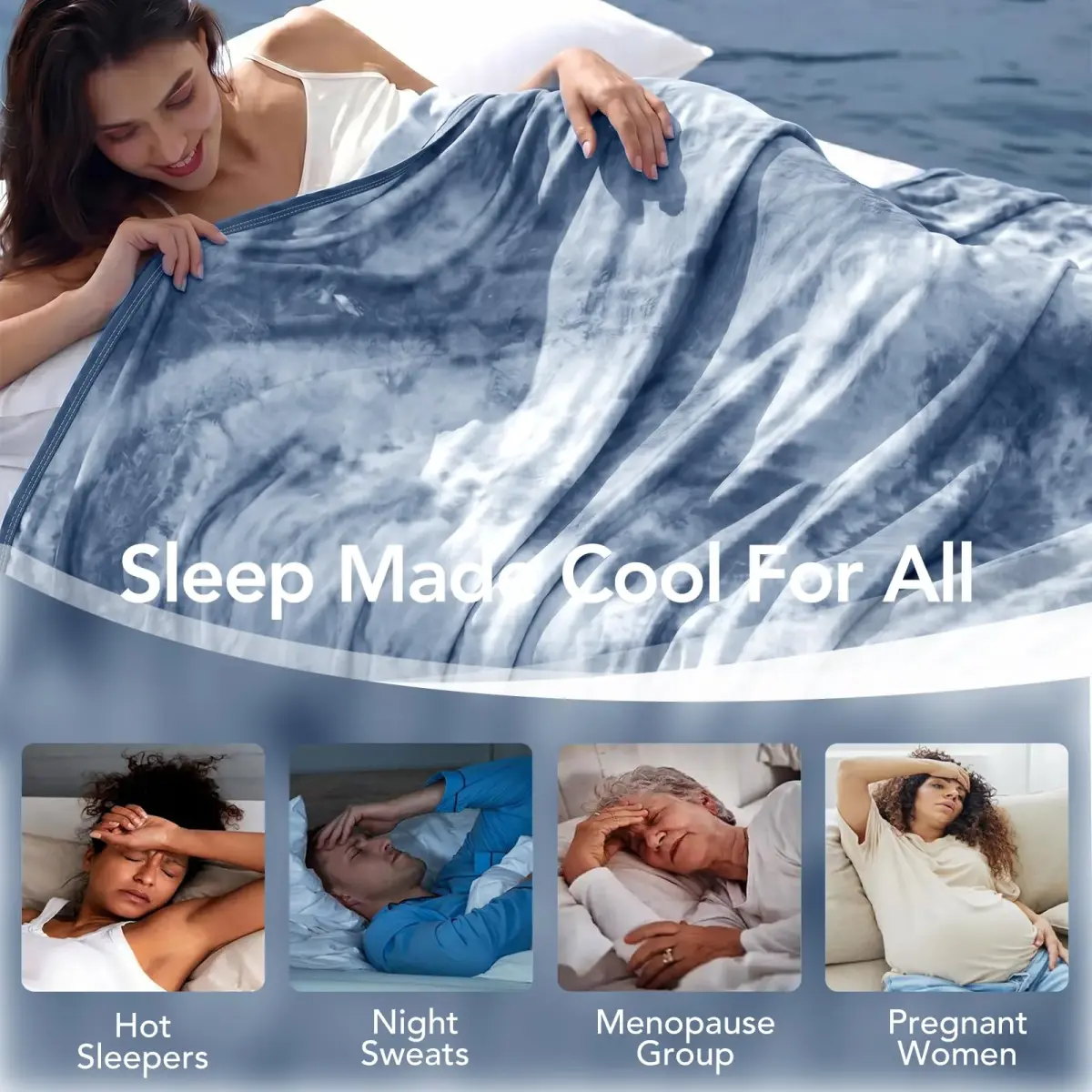 Topcee Cooling Blanket King Size 229cm x 264cm (90"x104") | Breathable Fabric for Hot Sleepers - view 4