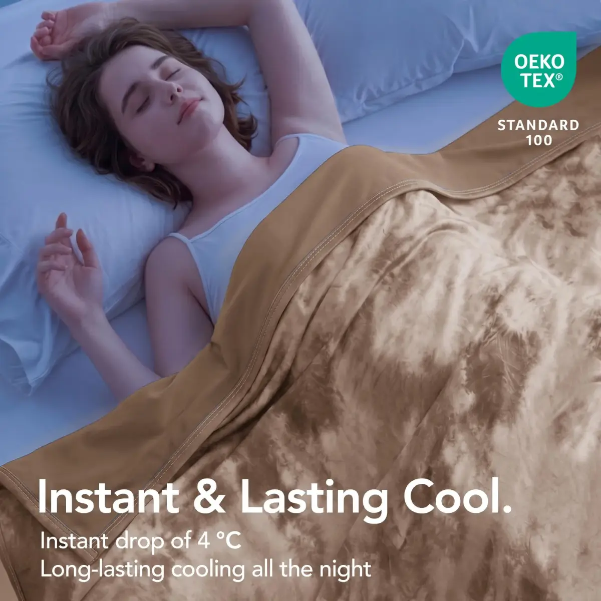 Topcee Cooling Blanket 228x228 cm (90"x90") | Arc-Chill Q-Max>0.35 for Hot Sleepers - view 2