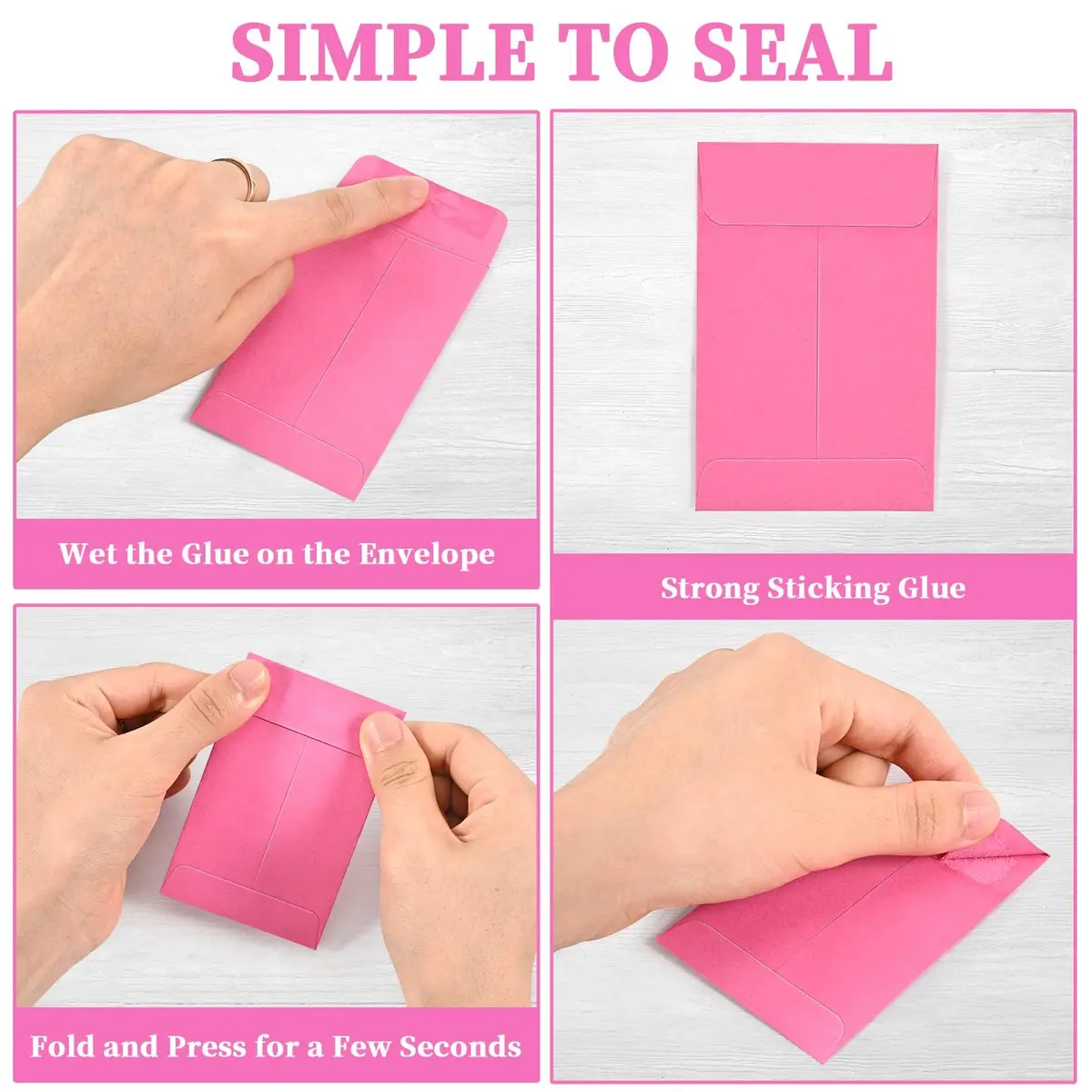 Swesara Small Envelopes 2.25 x 3.5 Inch (100-Pack) | Colorful Mini Envelopes for Seeds, Cash, Coins - main product image