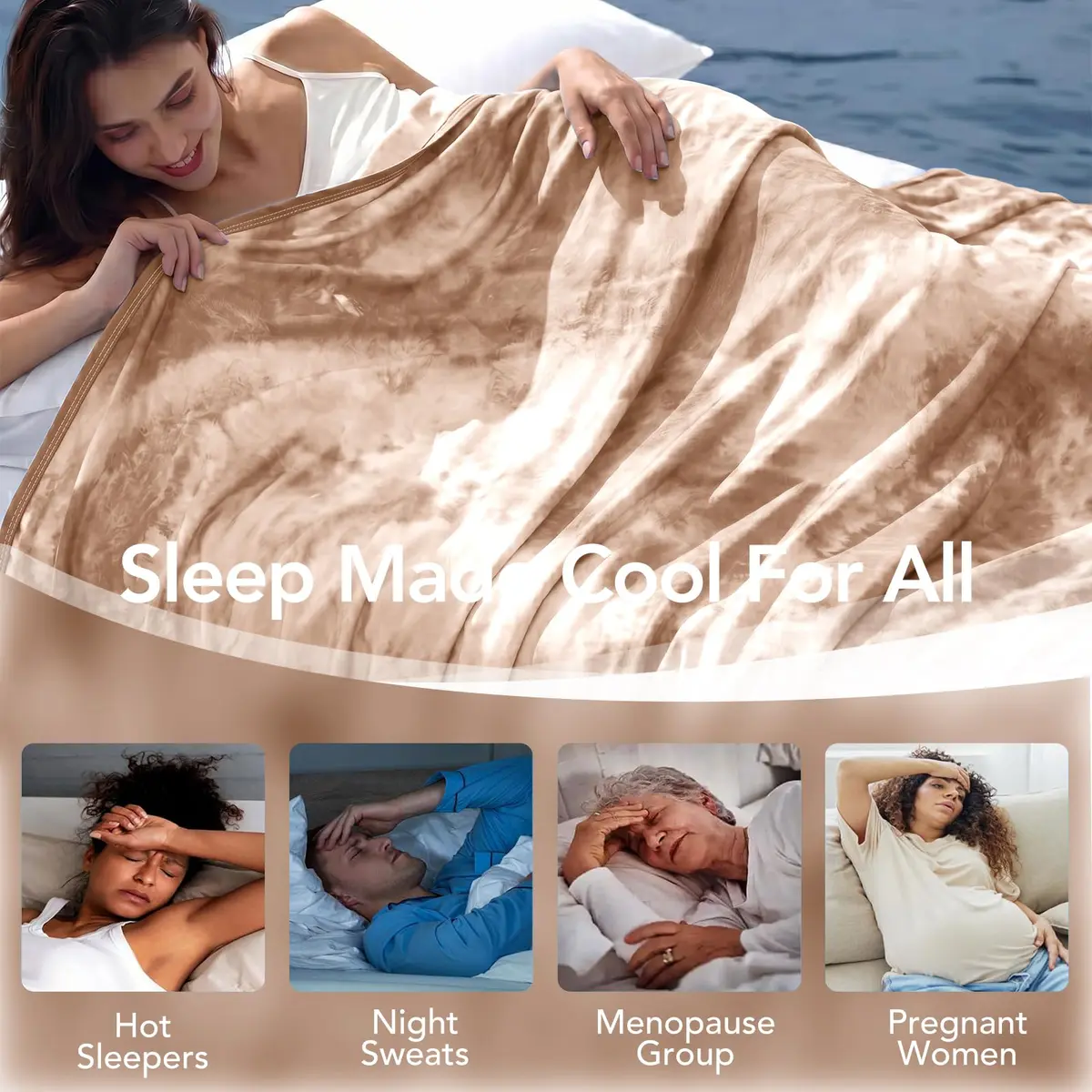 Topcee Cooling Blanket King Size 230x264 cm (90"x104") | Breathable Fabric for Hot Sleepers - view 4