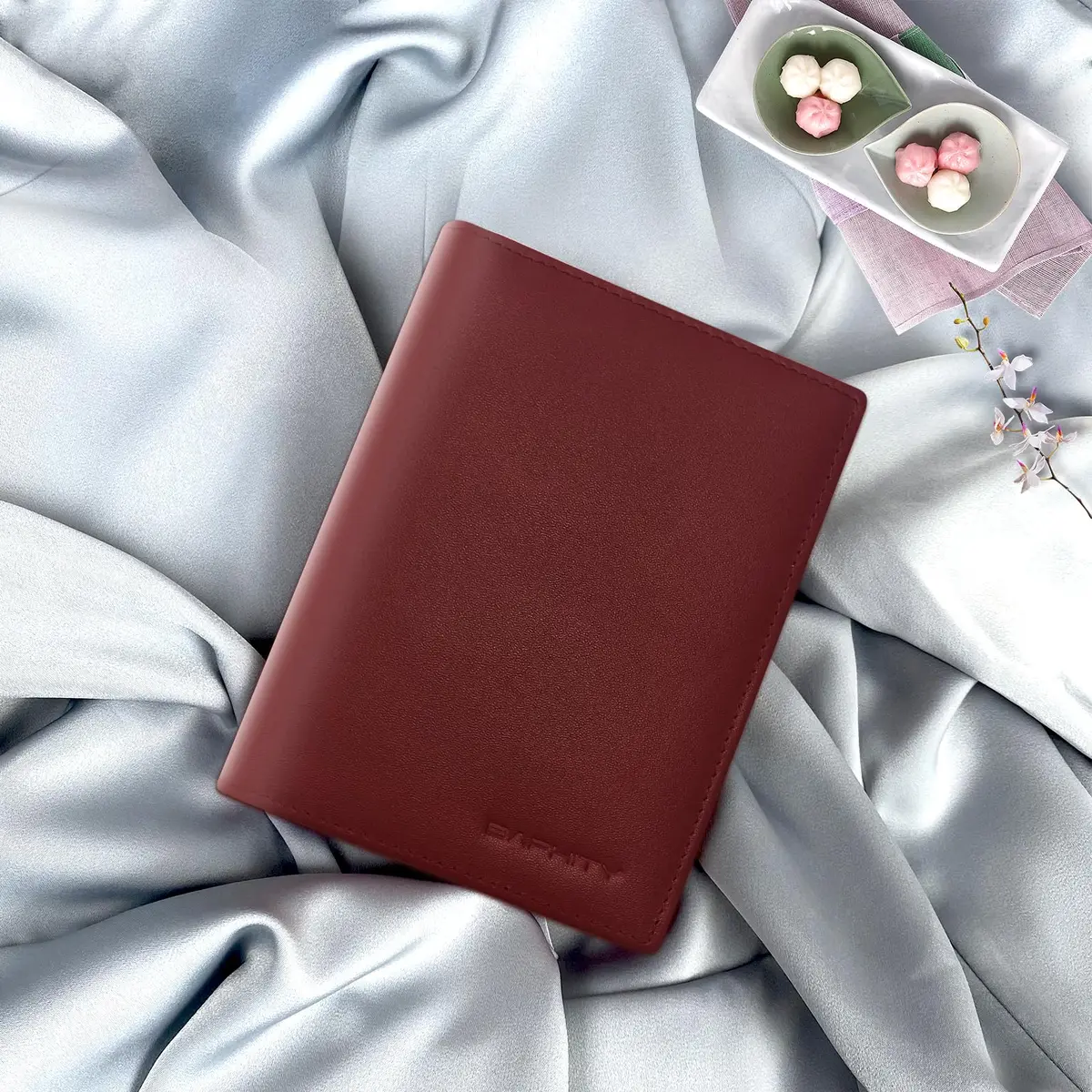 BAPHITY RFID Blocking Passport Holder Slim Travel Wallet for Women, Wine Red | Genuine Leather Multi-Slot Organizer - view 6