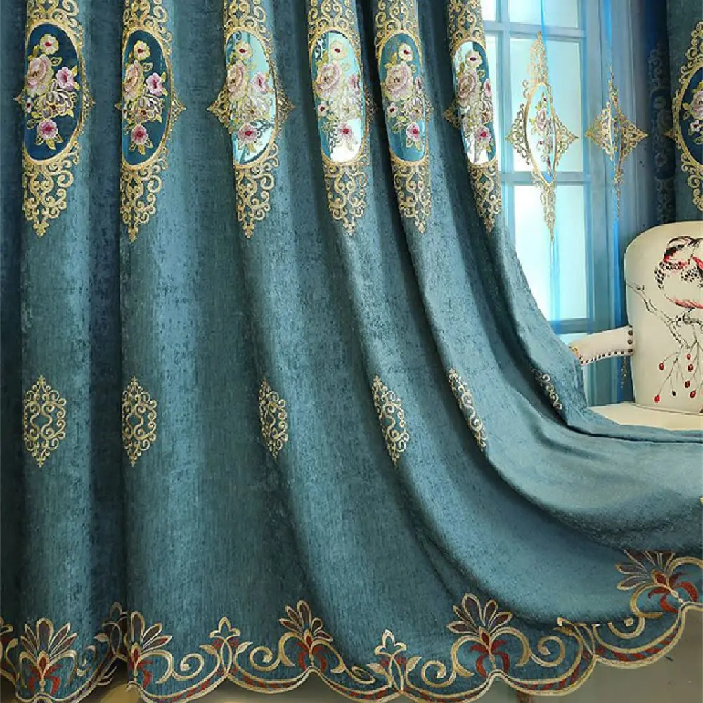 Amidoudou Luxury Jacquard Curtains 51x84 Inch | Semi-Blackout Noise-Reducing Drapes - main product image