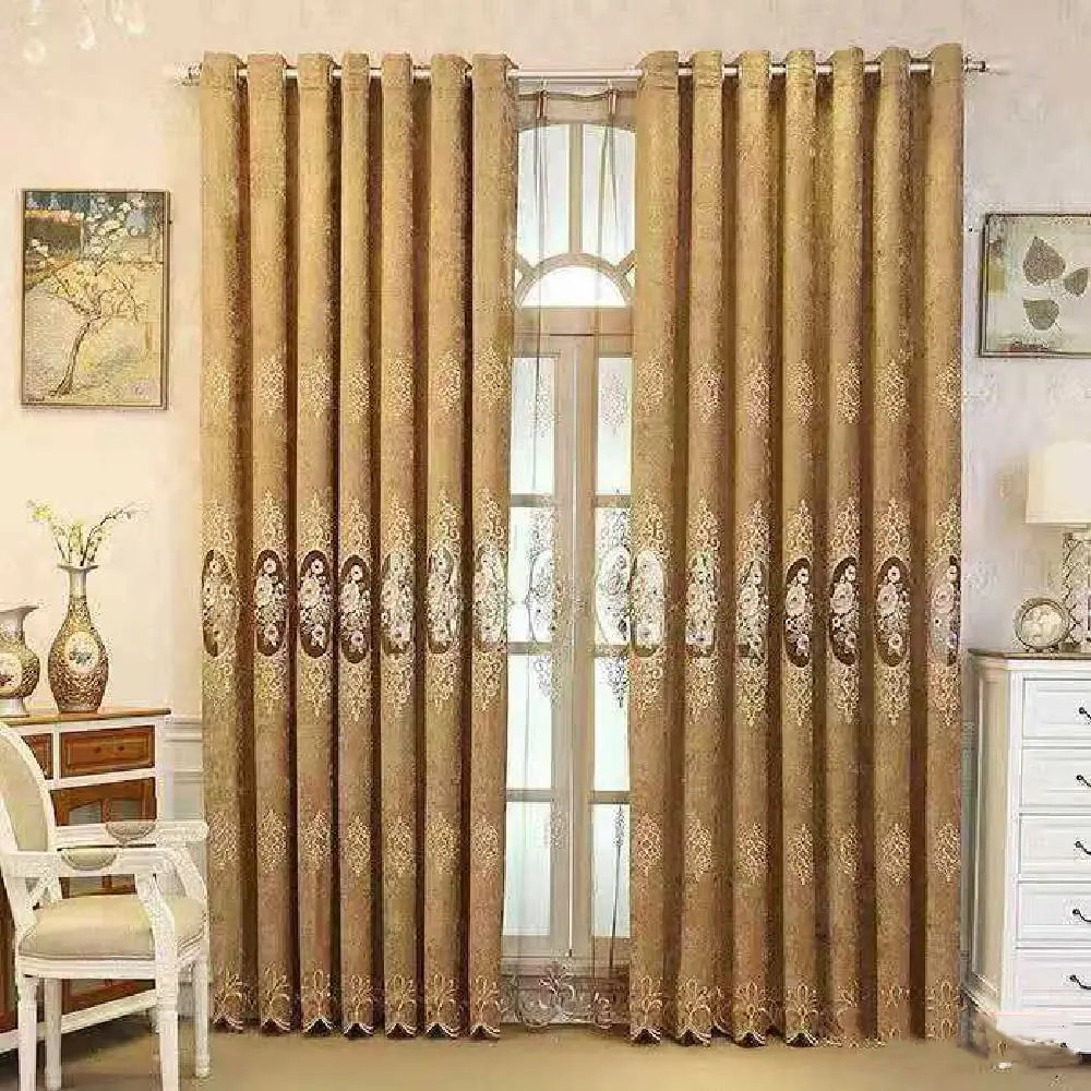 Amidoudou European Jacquard Curtains 51x84 Inch | Noise & Light Filtering for Living Room & Bedroom - main product image