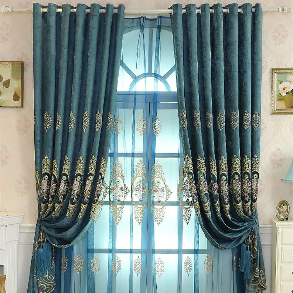 Amidoudou European Luxury Jacquard Curtains 51x90 Inch | Noise & Light Filtering (70-120 chars) - view 2