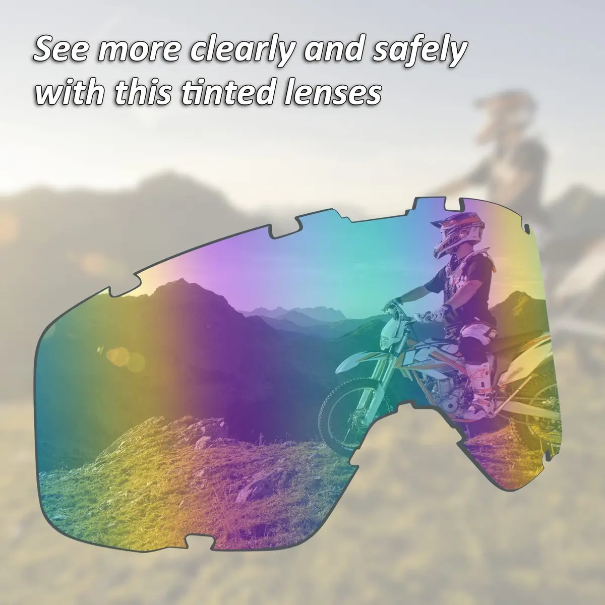 Dmeixs Motorcycle Motocross Goggles Black Frame + Color Lens | UV Protection, Anti-Fog, Impact Resistant - view 7