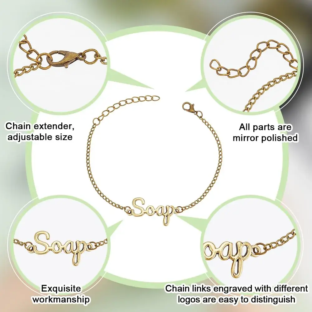 OLYCRAFT 4 Pcs Gold & Silver Soap Chain Labels | Set of 4 for Dispensers - view 6