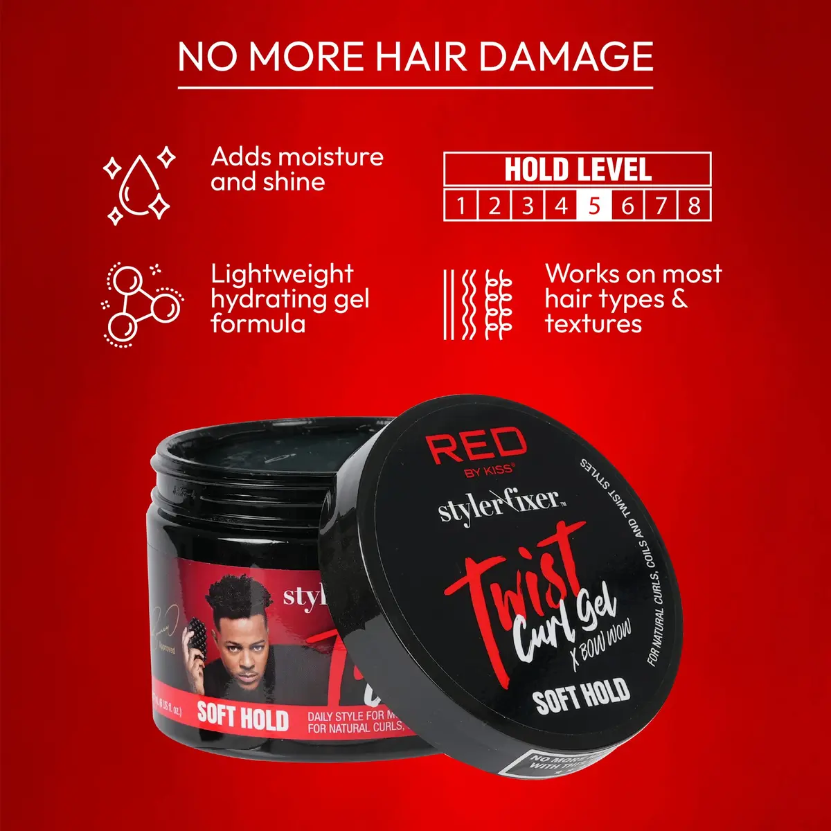 Red by Kiss Hair Brush & Twist Gel Set for Curly Hair | Nourishing & Durable Styling Tools - view 4