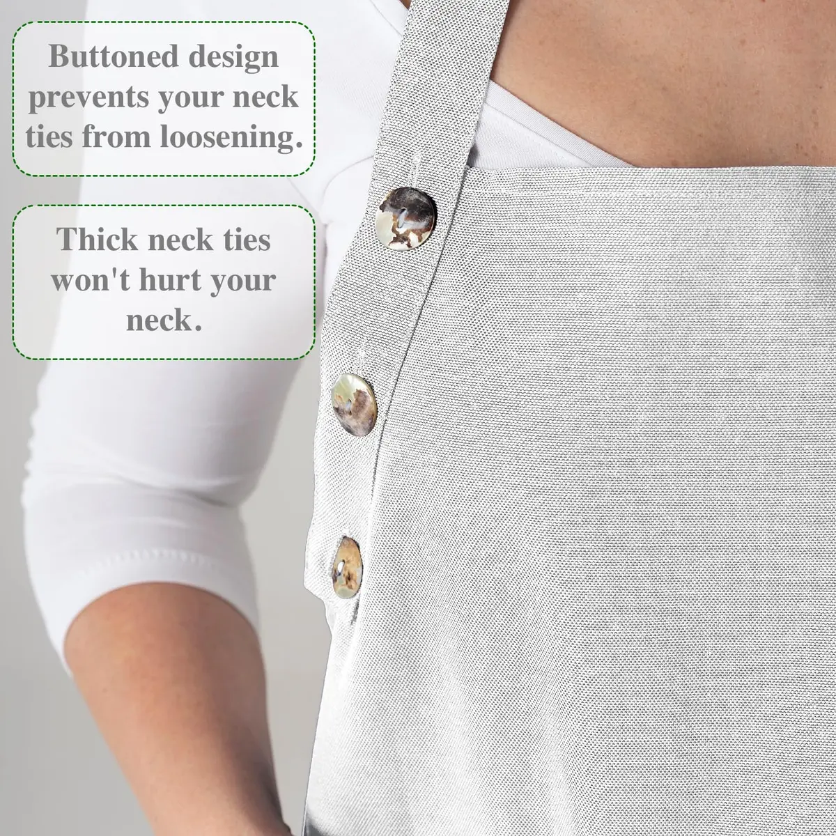 TOSHE Kitchen Apron for Women & Men Waterdrop Resistant, Adjustable Button | Water-Resistant, Adjustable Fit - view 9