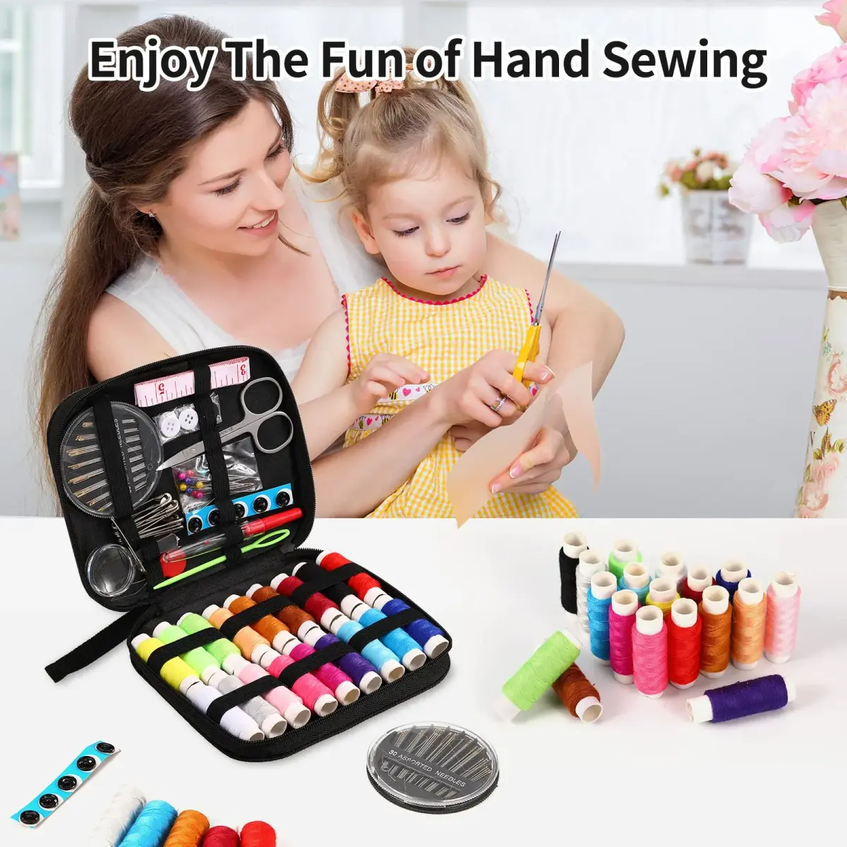 Marcoon Basic Sewing Kit with 18 Colors Thread, Needles, Scissors & Accessories | All-in-One Repair Solution - view 6