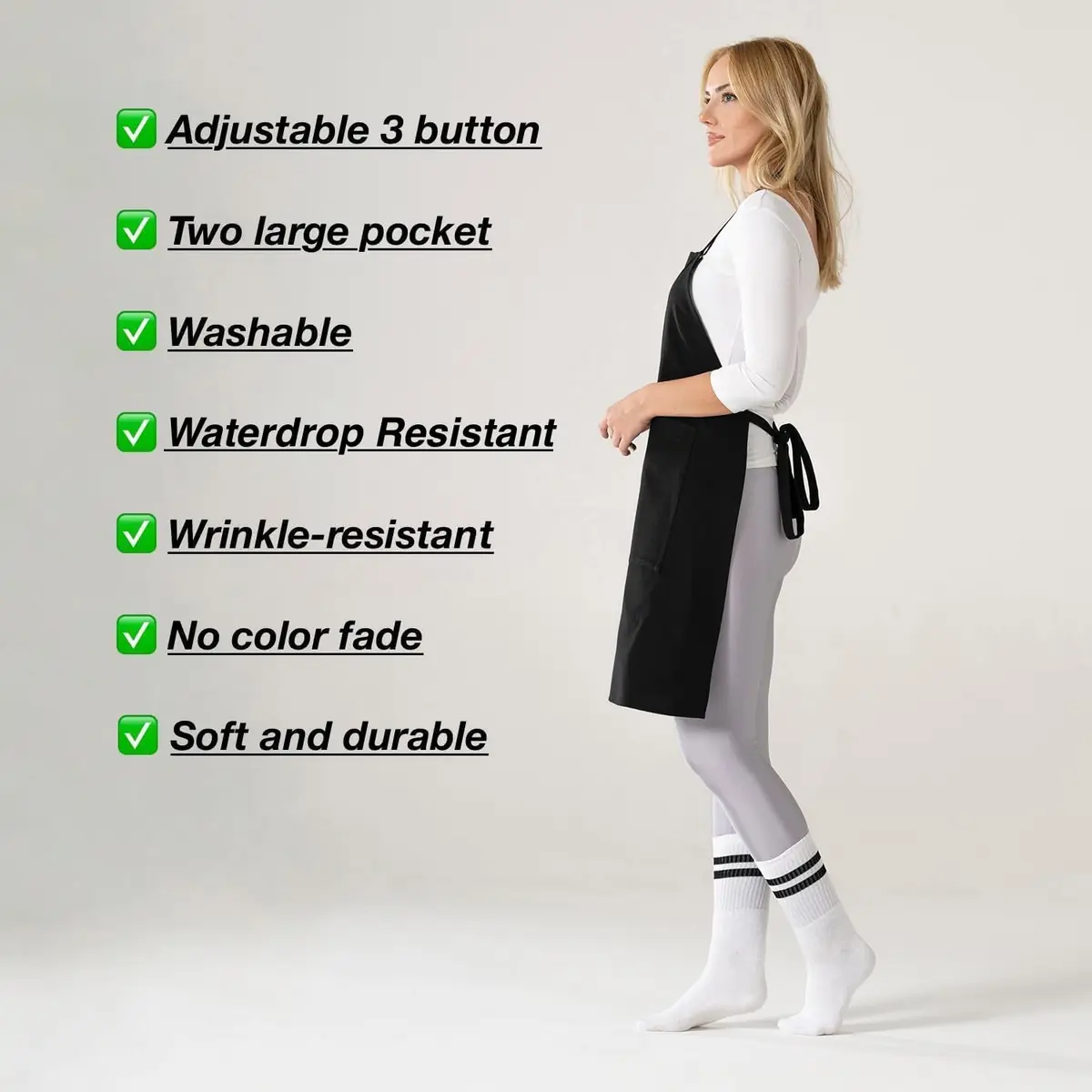TOSHE Kitchen Apron for Women & Men Waterdrop Resistant, Adjustable Button | Water-Resistant, Adjustable Fit - view 7