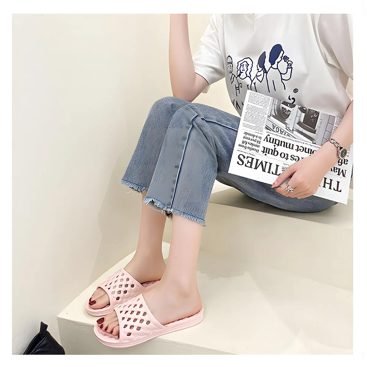 AYYDMY Quick Drying Shower Shoes for Men and Women | Black, US Men 8-10 / Women 9.5-10 - view 2