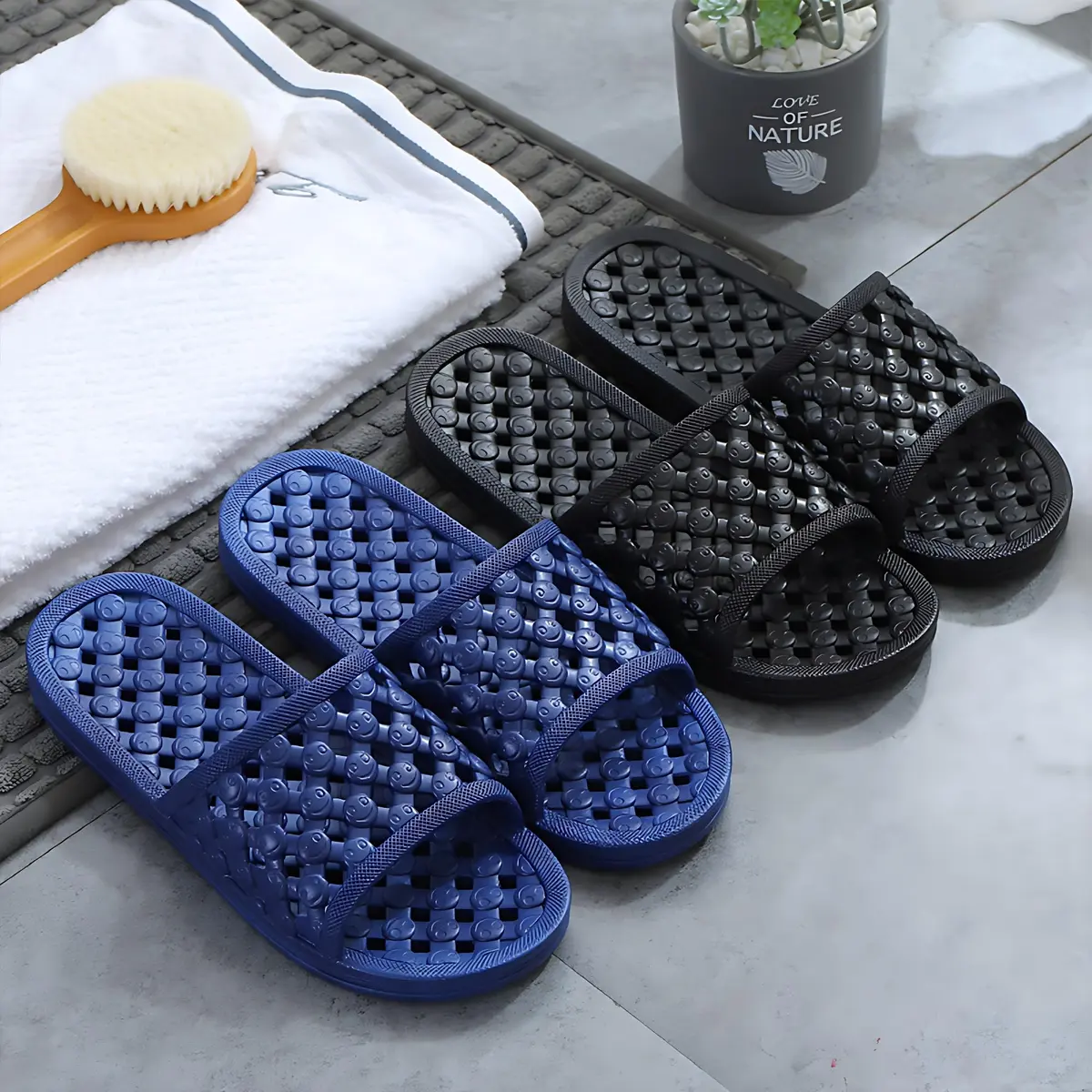 AYYDMY Quick Drying Shower Shoes for Men and Women | Black, US Men 8-10 / Women 9.5-10 - view 3