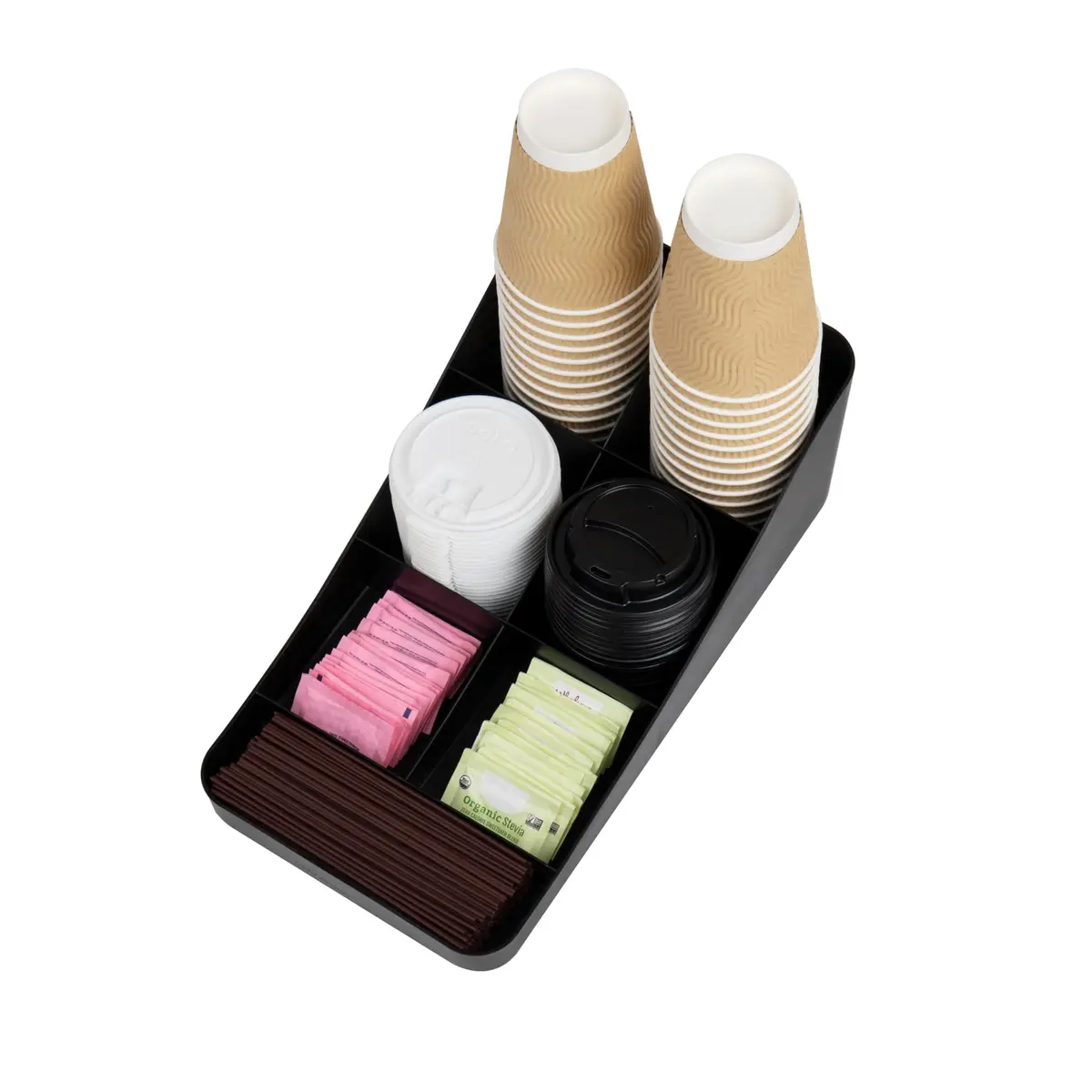 Mind Reader 7-Compartment Coffee Condiment Organizer, Set of 2, Black | Countertop Station for Coffee Bar, Breakroom, Kitchen - view 5