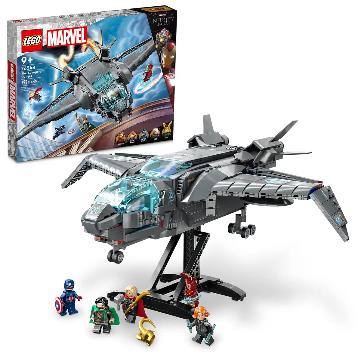 LEGO Marvel The Avengers Quinjet 76248 | Spaceship Building Toy Set with Minifigures for Kids 9+ - main product image