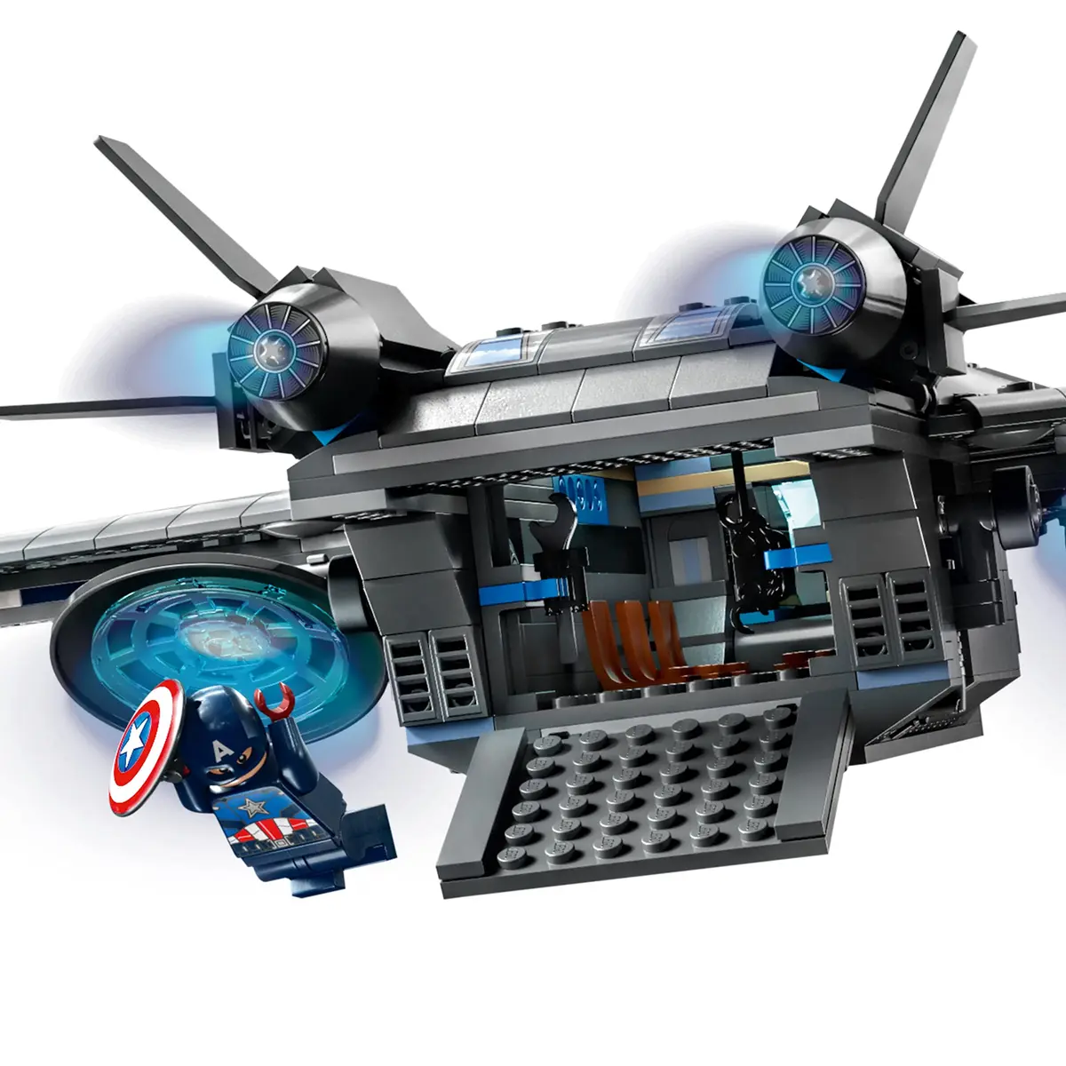LEGO Marvel The Avengers Quinjet 76248 | Spaceship Building Toy Set with Minifigures for Kids 9+ - view 3