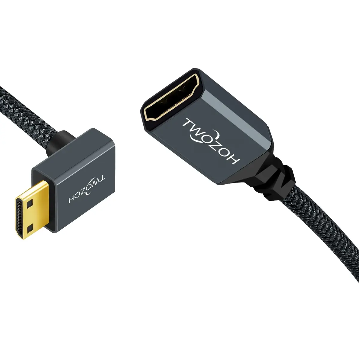 Twozoh Mini HDMI to HDMI Female Adapter Cable 0.18m (0.6FT) | Supports 4K 60Hz HDR - view 6