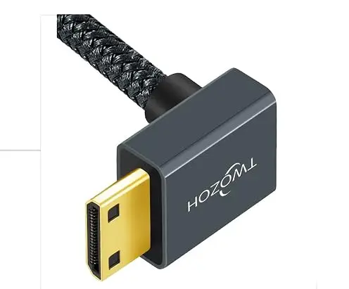 Twozoh Mini HDMI to HDMI Female Adapter Cable 0.18m (0.6FT) | Supports 4K 60Hz HDR - view 7