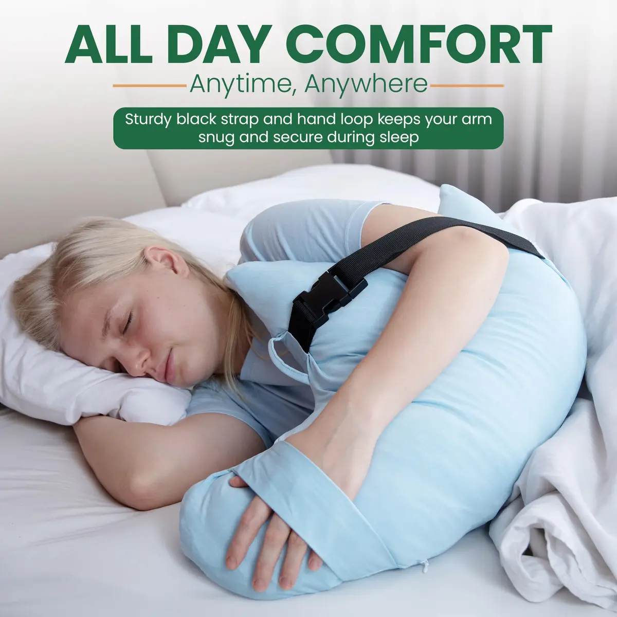 Allersoft Allercool SPJ Pillow for Post Shoulder Surgery Recovery | 33cm (13" L x 4" H x 14" W) - view 5