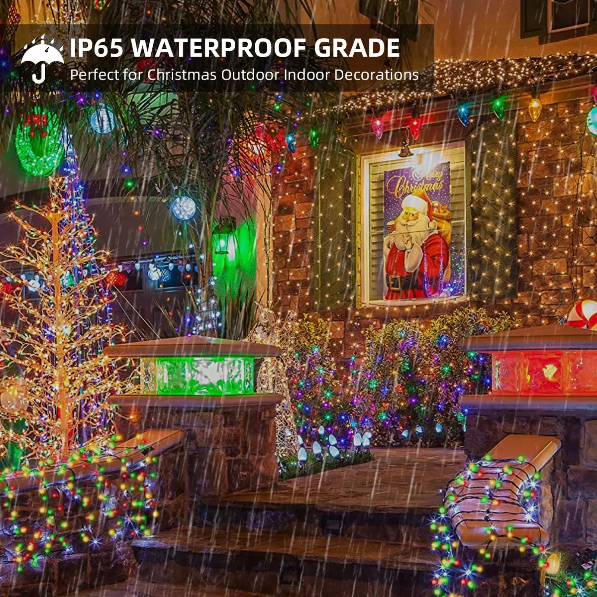 Tcamp 164ft 500 LED Color Changing Christmas Lights | Warm White & Multicolor, 500 LEDs - view 7
