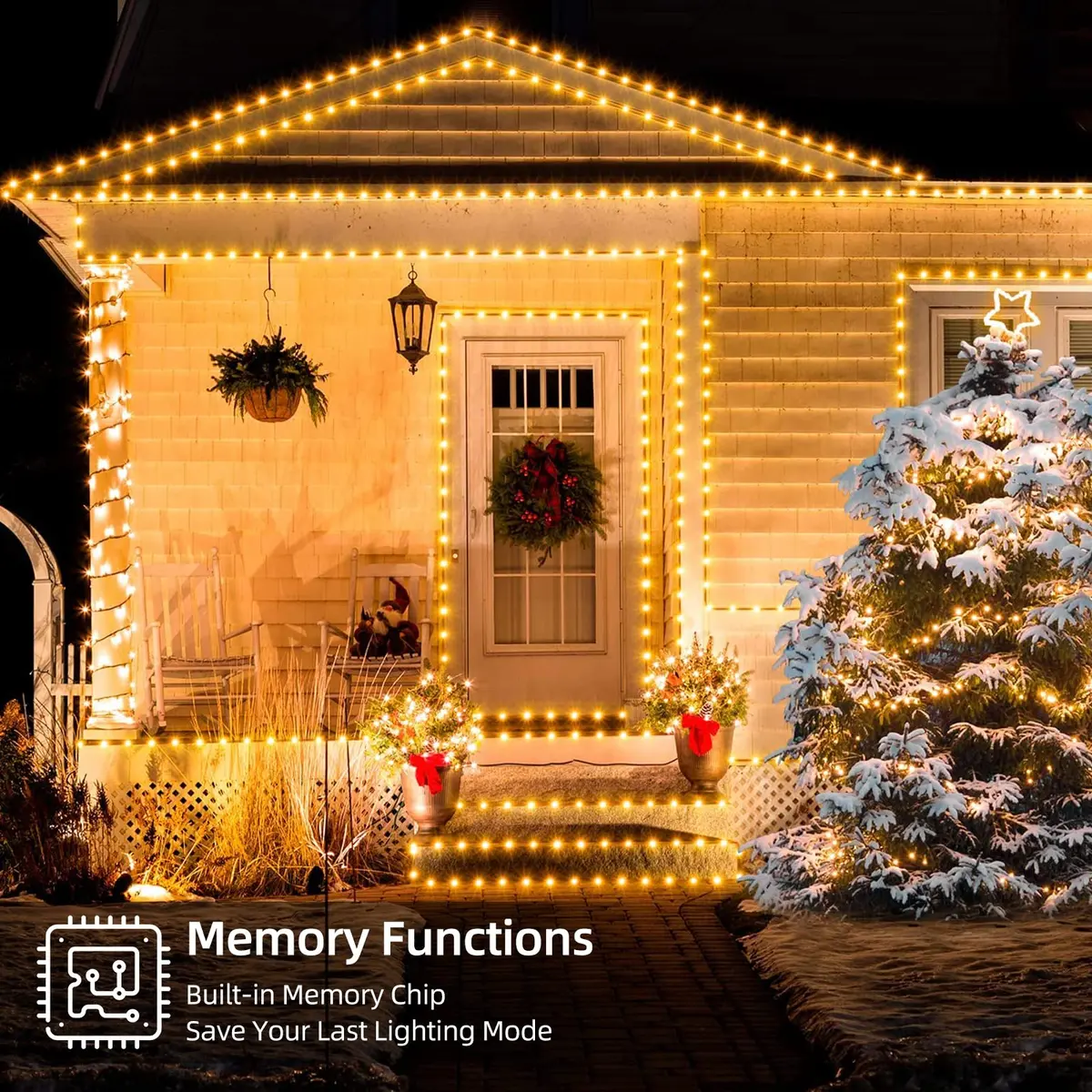 Tcamp 164ft 500 LED Color Changing Christmas Lights | Warm White & Multicolor, 500 LEDs - view 3