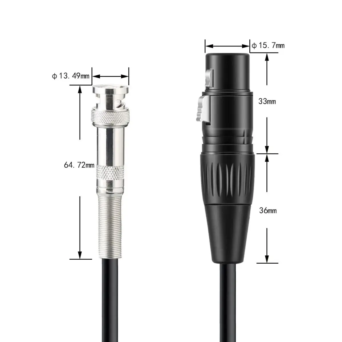 Gotor Silver Plated BNC to XLR Female Cable 1.51 m (4.95 Feet) | Balanced Audio Signal Transfer - view 4