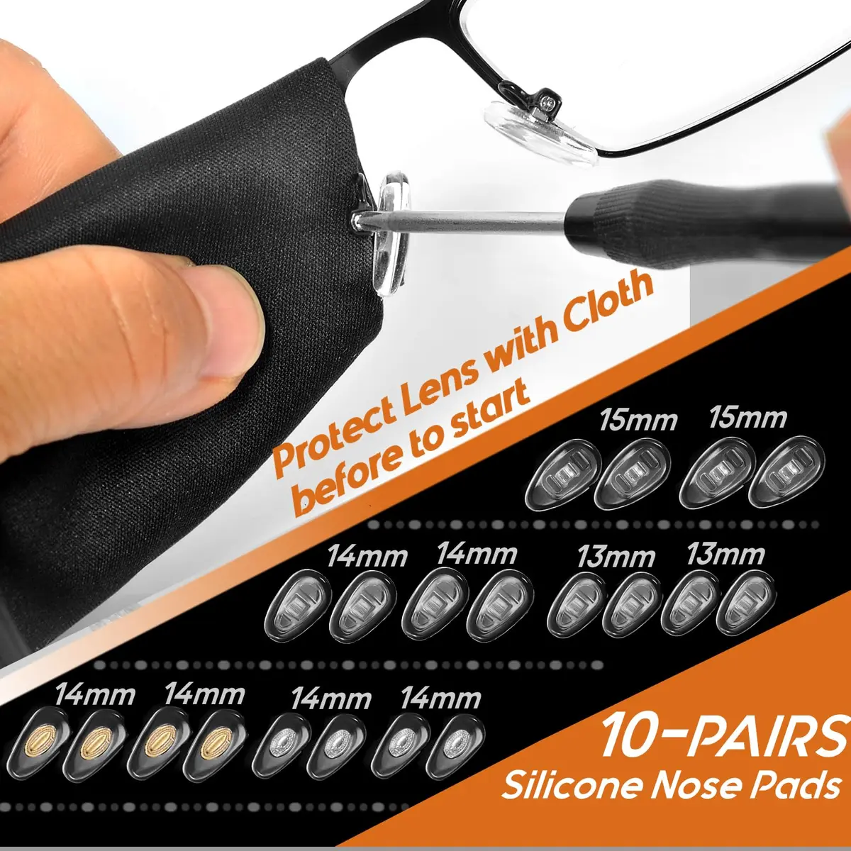 TEKPREM Magnetic Eyeglass Repair Tool Kit with 15 Screws & 10 Nose Pads | Comprehensive Fix for Glasses & Sunglasses - view 4