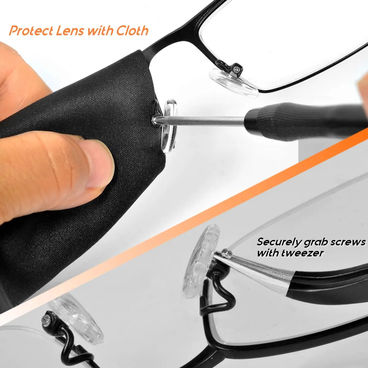 TEKPREM Magnetic Eyeglass Repair Tool Kit with 15 Screws & 10 Nose Pads | Comprehensive Fix for Glasses & Sunglasses - view 8