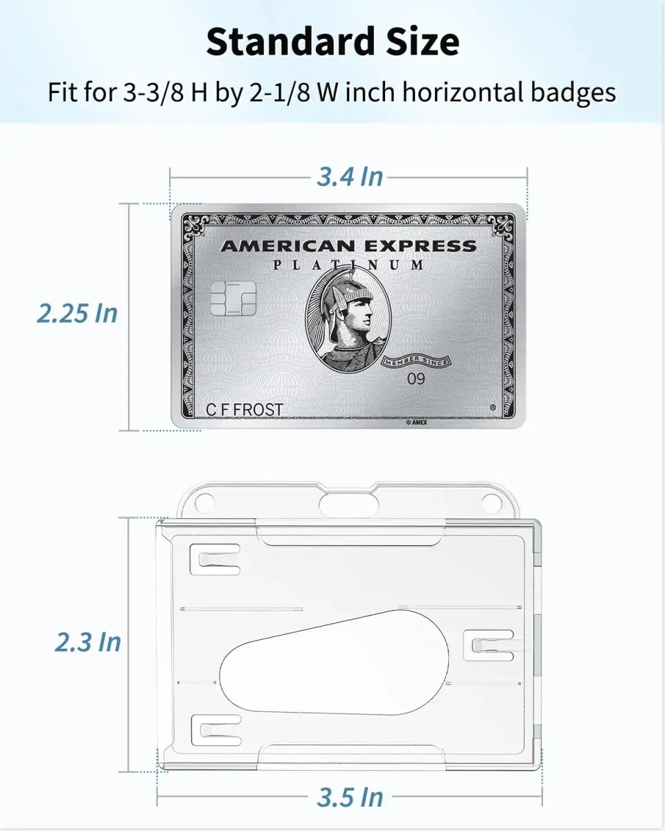 Pawfly Horizontal 2-Card Badge Holder 2 Pack | Clear Polycarbonate, Thumb Slot Access - view 6