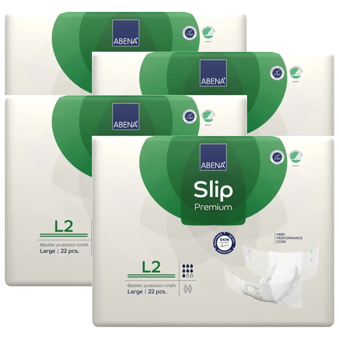 Abena Slip Premium Incontinence Briefs Large | Level 2, 88 Count, Breathable & Leakproof - main product image